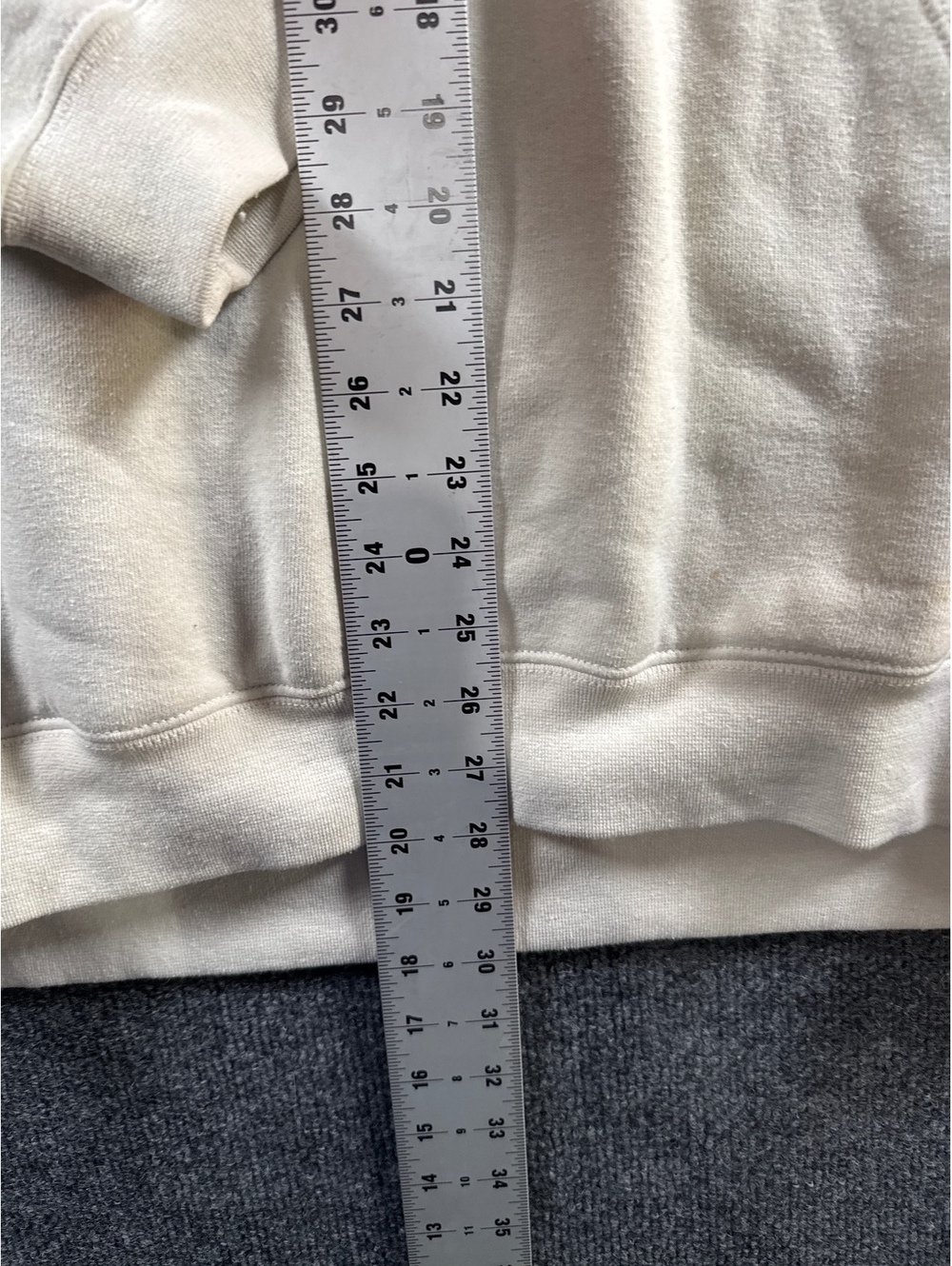 Carhartt Mens XL Loose Fit Cream Hoodie Logo Sleeve Pullover Workwear Sweatshirt - Picture 8 of 12